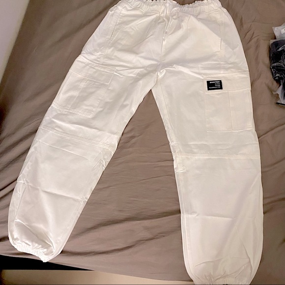 White Cargo Jogger Pants - Picture 2 of 2